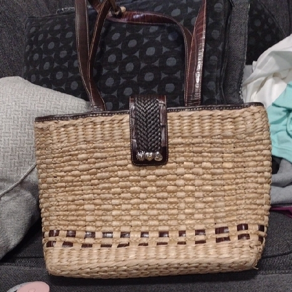 Brighton Handbags - BRIGHTON Tan and Brown Tote Bag with Textured Design